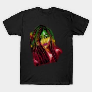 Rasta Woman, African Afro, Jamaica T-Shirt